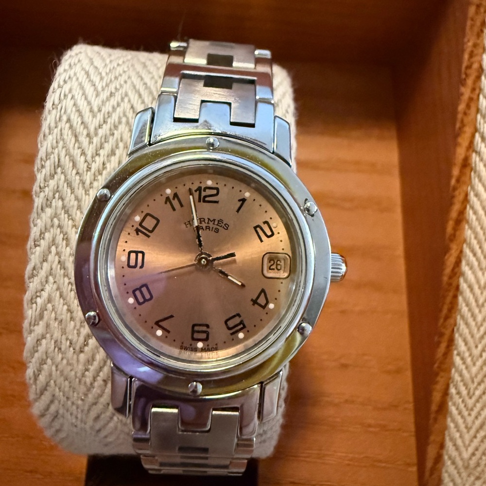 Hermes Silver and Rose Gold Women's Watch